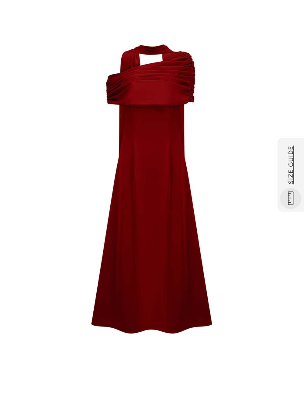Elegant Draped Wine Red Evening Gown - Picture 3 of 5